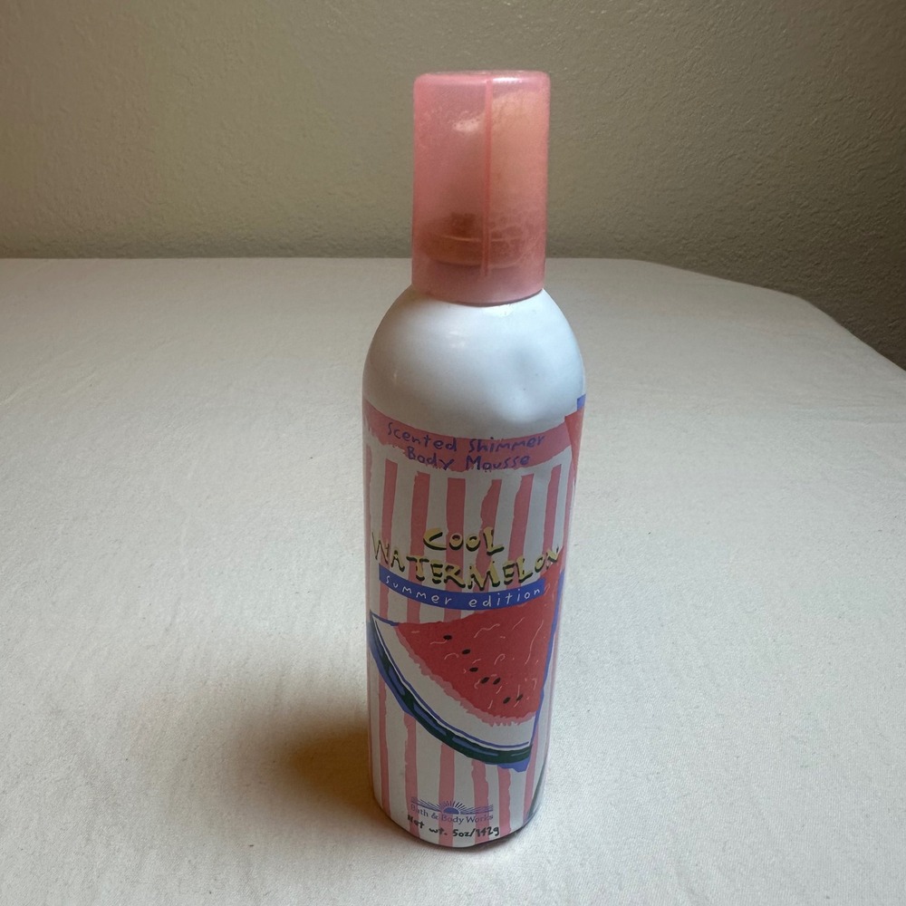 Retired Bath Body Works Cool Watermelon Scented Shimmer Body Mousse Summer 5oz‎